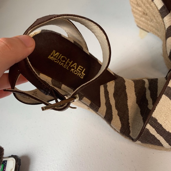 Michael Kors Zebra Canbas Espadrille Wedges - Picture 4 of 9